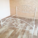 Letto matrimoniale in ferro battuto con pediera Bianco Argento NARCISO 170x202x h131,5 cm