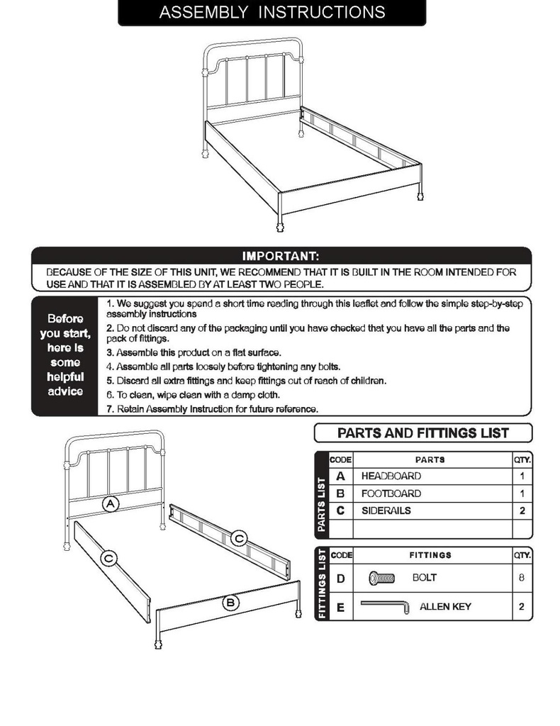 Letto metallo bianco singolo cm 90 x h 200