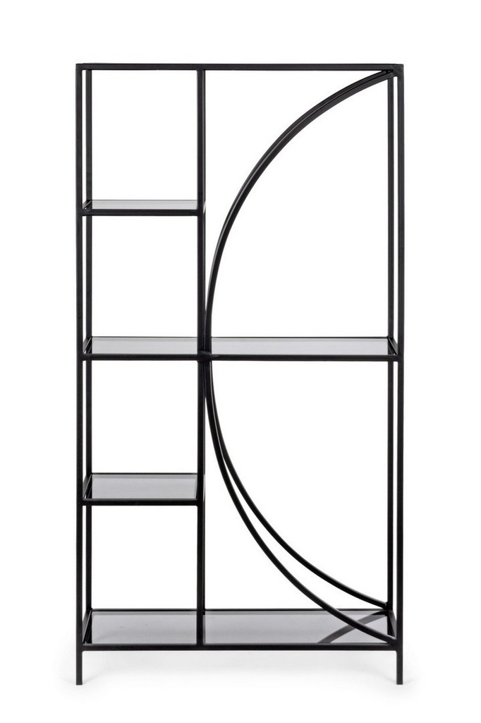 Libreria 4 piani metallo nero Korvet