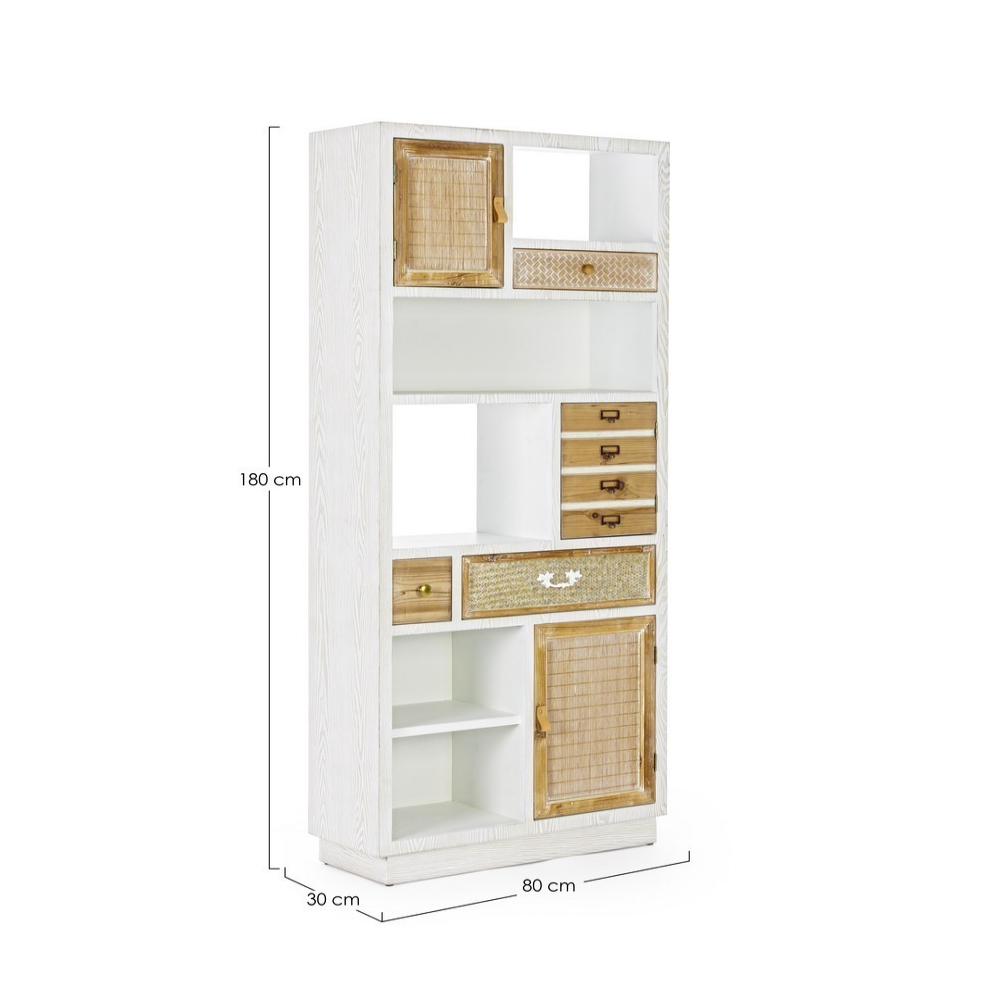 Libreria Eloise 3 ante 3 cassetti in legno 180h cm
