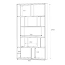 Libreria Face grigio cemento 90x30x170H cm.
