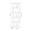 Libreria Frame colore rovere con 5 ripiani 54 x 24 x 168 cm