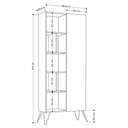 Libreria Jedda rovere con anta antracite L 80,6 x P 29,6 x H 191 cm