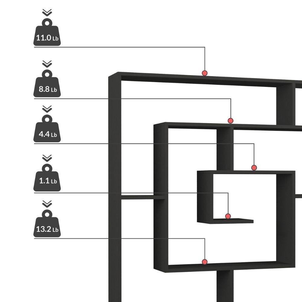 Libreria Labirent Bianca 5 Ripiani 129x125x22 cm