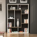 Libreria Liam bianca dettaglio geometrico noce 100x136h