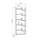 Libreria Oppa in Rovere e Antracite 5 Livelli, 11 Ripiani P 22 x L 69 x H 162.5 cm