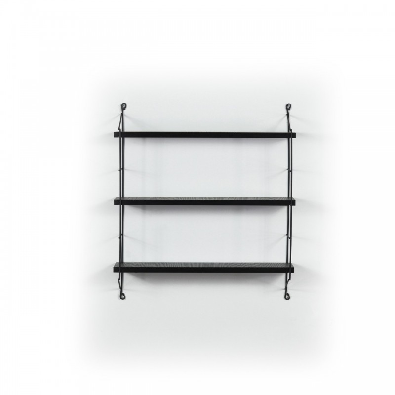 Libreria a muro 3 ripiani Neelix   nero cm 60 x 15 x 68 h