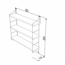 Libreria a muro 3 ripiani Neelix   nero cm 60 x 15 x 68 h