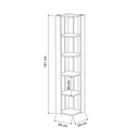 Libreria angolare Nati bordeaux 5 ripiani