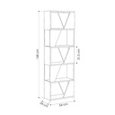 Libreria antracite 5 ripiani Frame 54xx24xh.168 cm