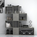 Libreria bifacciale Aktif 145x145x29 cm. grigio cemento