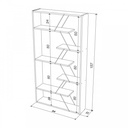 Libreria moderna moderna divisorio rovere nero  cm 84 x 22 x 157 h