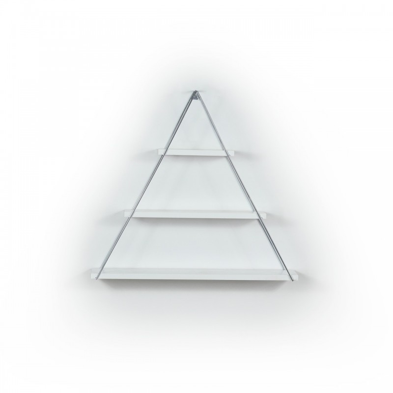 Libreria muro triangolare bacheca piramide bianca cm  cm 74 x 13 x 61h