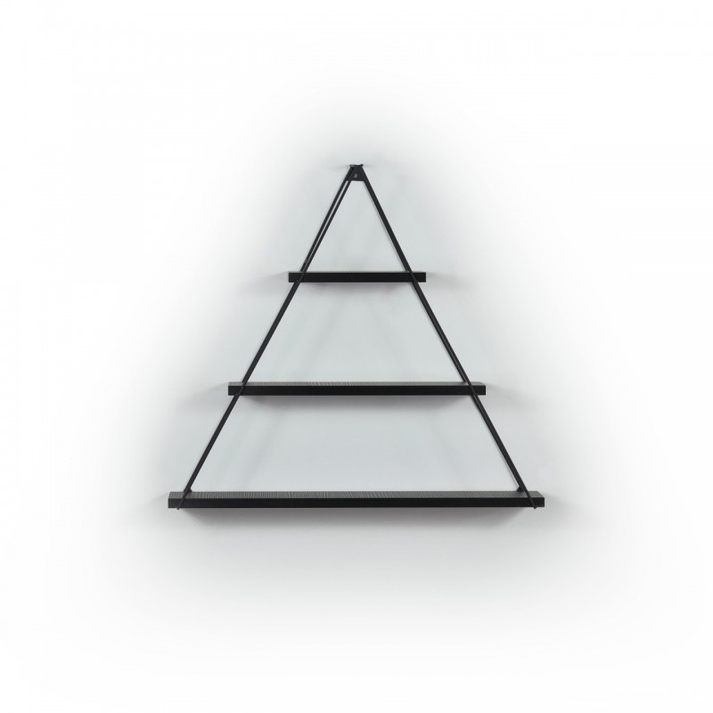 Libreria muro triangolare bacheca piramide nero  cm 74 x 13 x 61 h