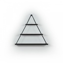 Libreria muro triangolare bacheca piramide nero  cm 74 x 13 x 61 h