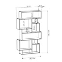 Libreria orizzontale bifacciale antracite con 10 scomparti aperti L 96 x P 25,5 x H 168,5 cm