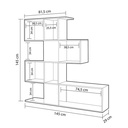 Libreria scaffale 4 livelli  9 scomparti bianco grigio 145x29xh.145 cm