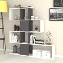 Libreria scaffale 4 livelli  9 scomparti bianco grigio 145x29xh.145 cm