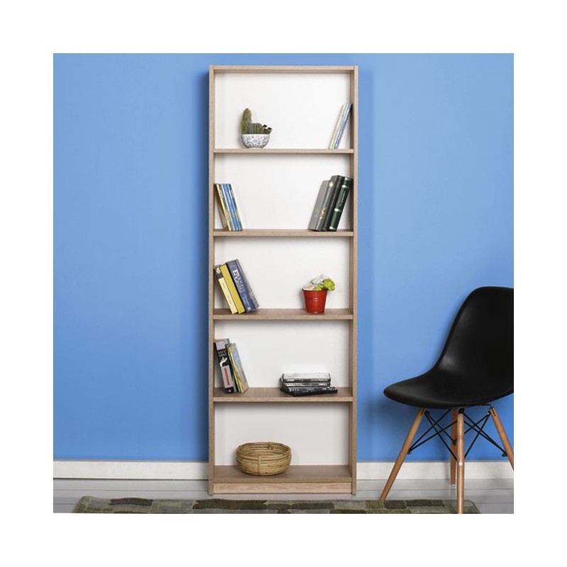 Libreria scaffale 5 ripiani colore sonoma cm 58x23xh.170