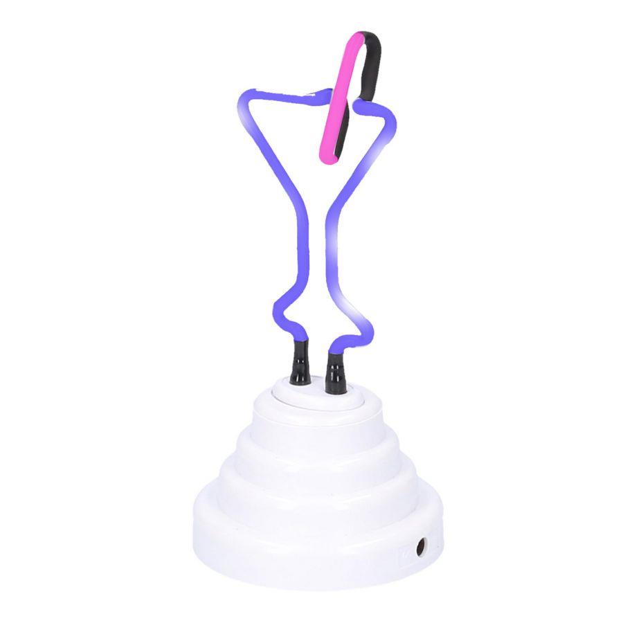 Neon martini glass light cmø10h19,5
