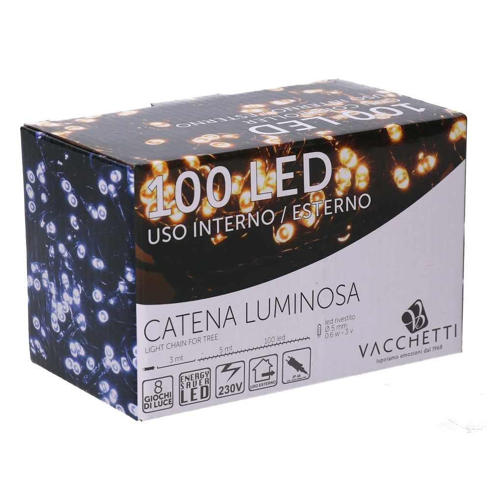 Luce filo 100 led multicolor con controller 8m