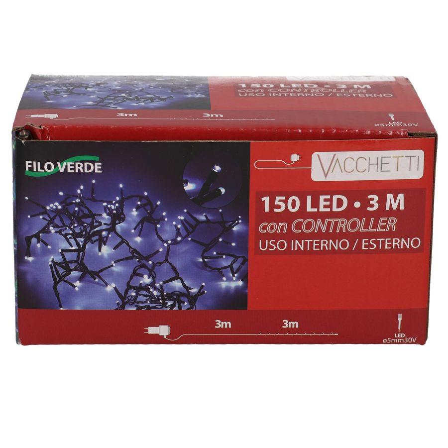 Luce filo 150 led bianco caldo controller cm300 al. fissa uso esterno