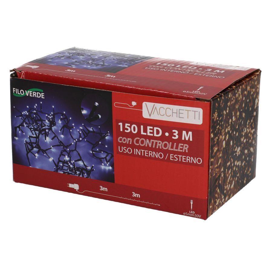 Luce filo 150 led bianco caldo controller cm300 al. fissa uso esterno