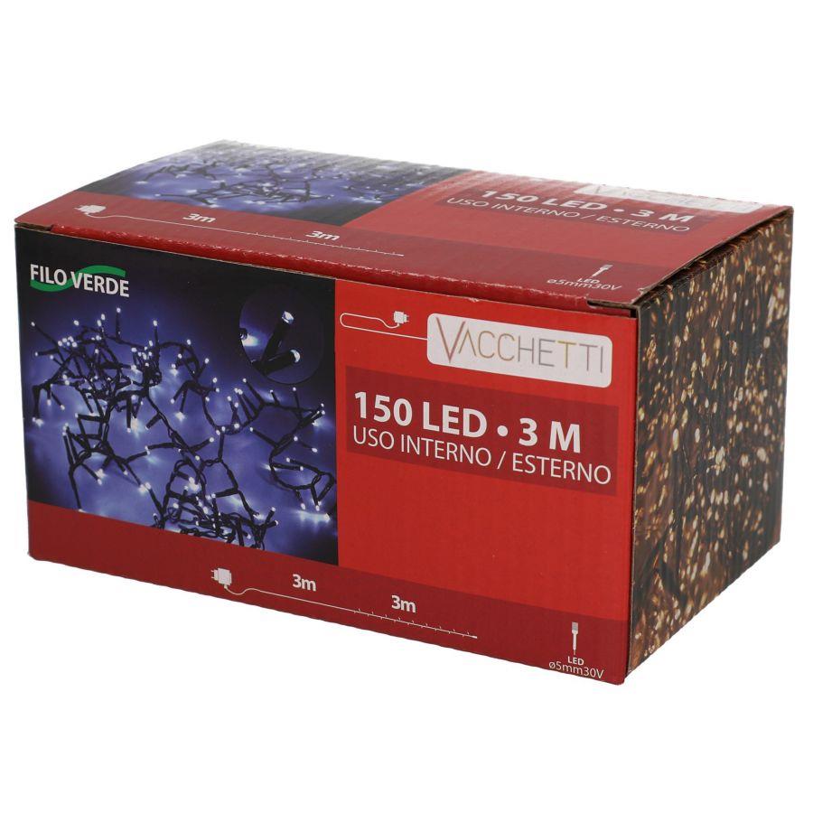 Luce filo 150 led bianco caldo luce fissa cm300 al. fissa uso esterno