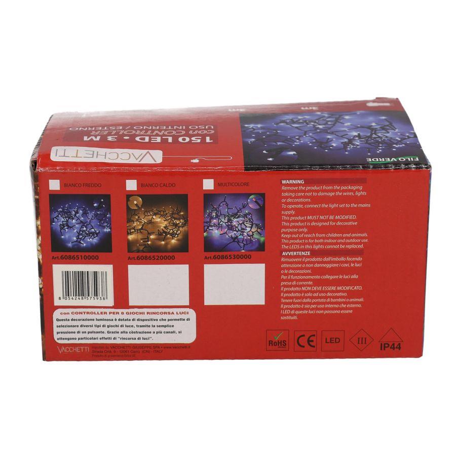 Luce filo 150 led bianco freddo controller cm300 al. fissa uso esterno