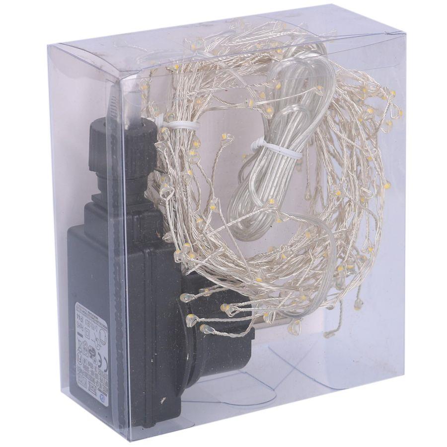 Luce filo 160 micro led bianco caldo alimentazione fissa uso esterno cm1x1x200