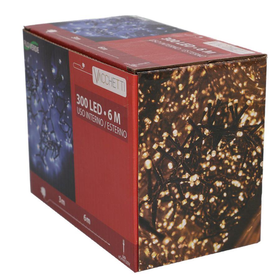 Luce filo 300 led bianco freddo luce fissa cm600 al. fissa uso esterno