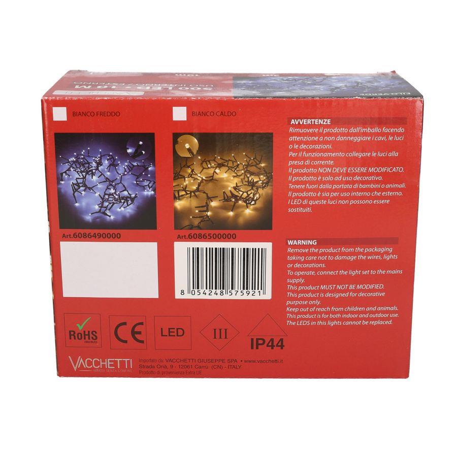 Luce filo 500 led bianco caldo luce fissa cm1000 al. fissa uso esterno