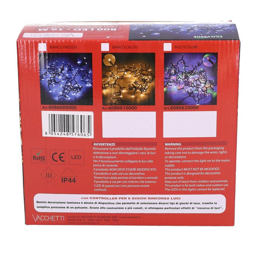 Luce filo 800 led bianco freddo controller cm1600 al. fissa uso esterno