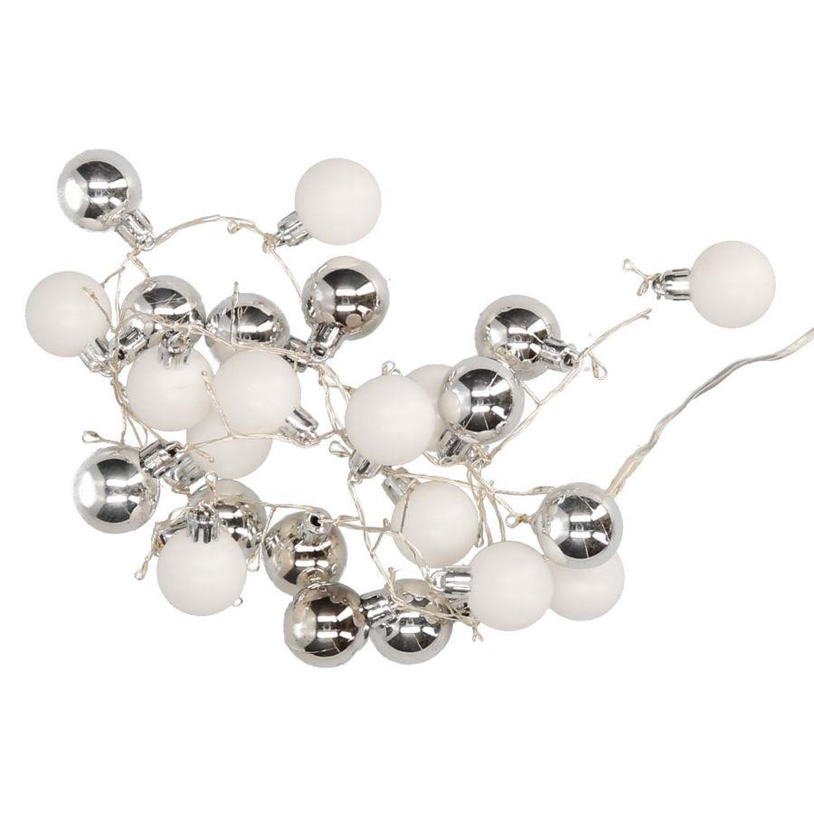 Luce filo sfera bianco 48 led bianco caldo alimentazione fissa cm ø4x120