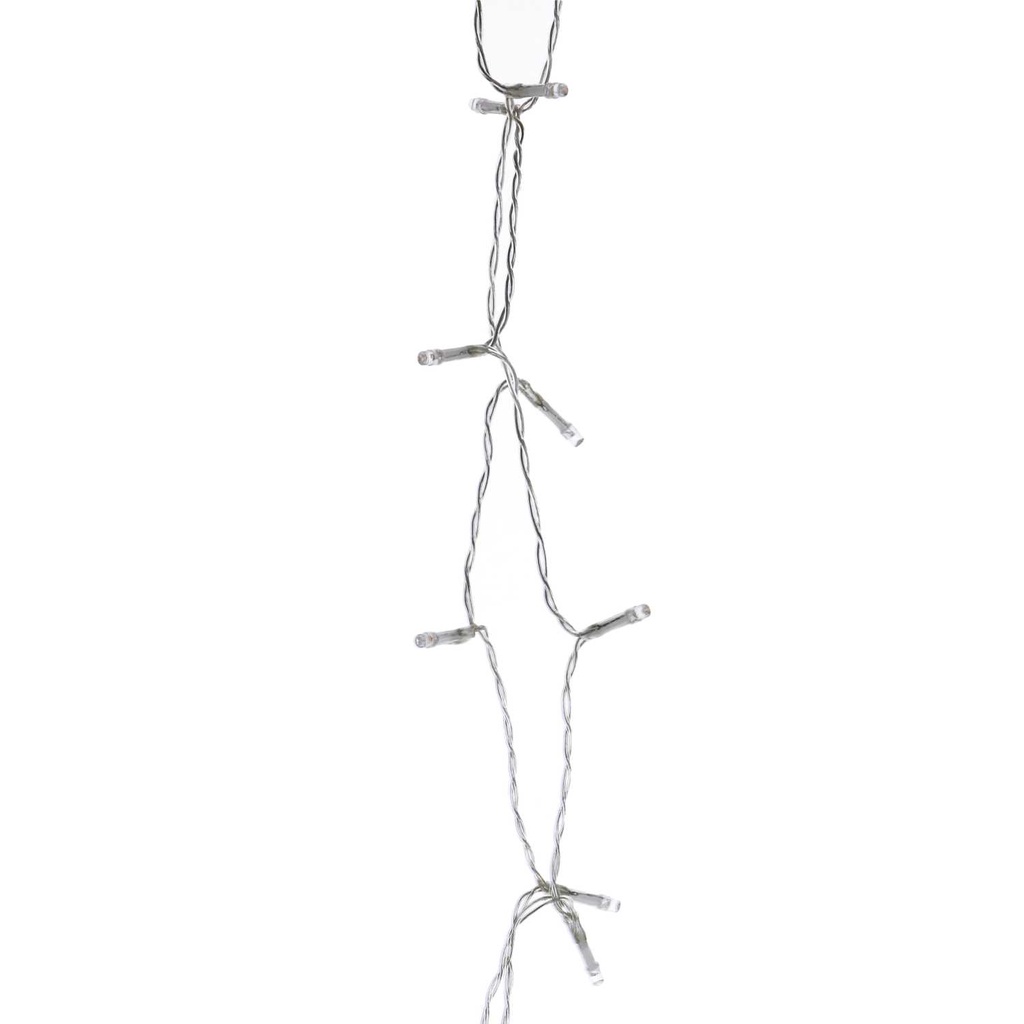 Luce filo trasparente 80 led 5mm biancocaldo cm750 alimentazione fissa 0,5xh750