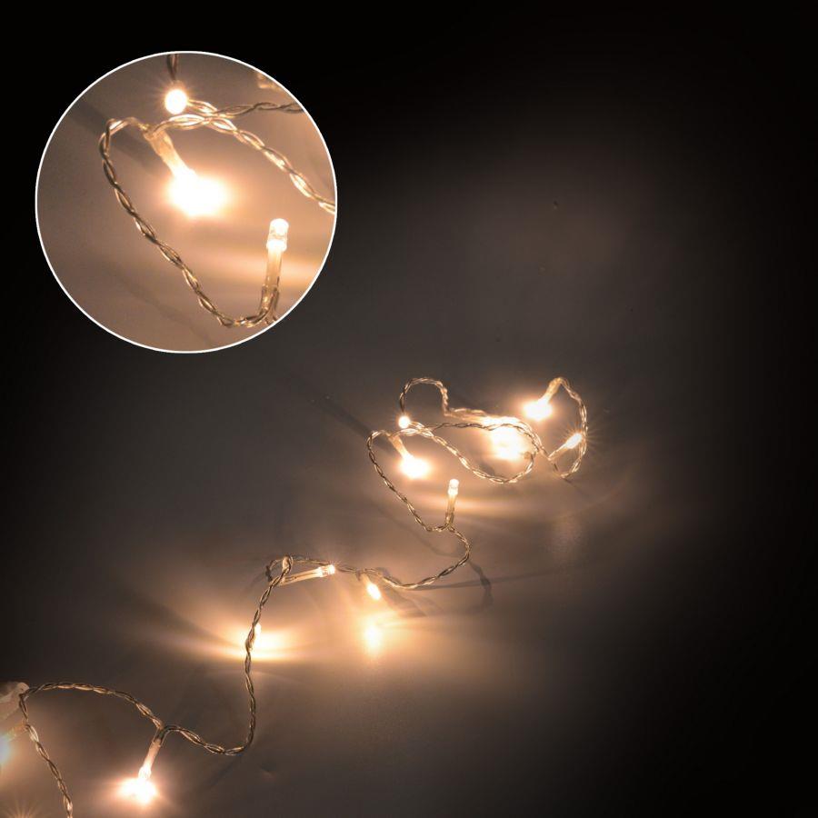 Luce filo trasparente bianco caldo alimentazione fissa 48 led 0,5xh480x1