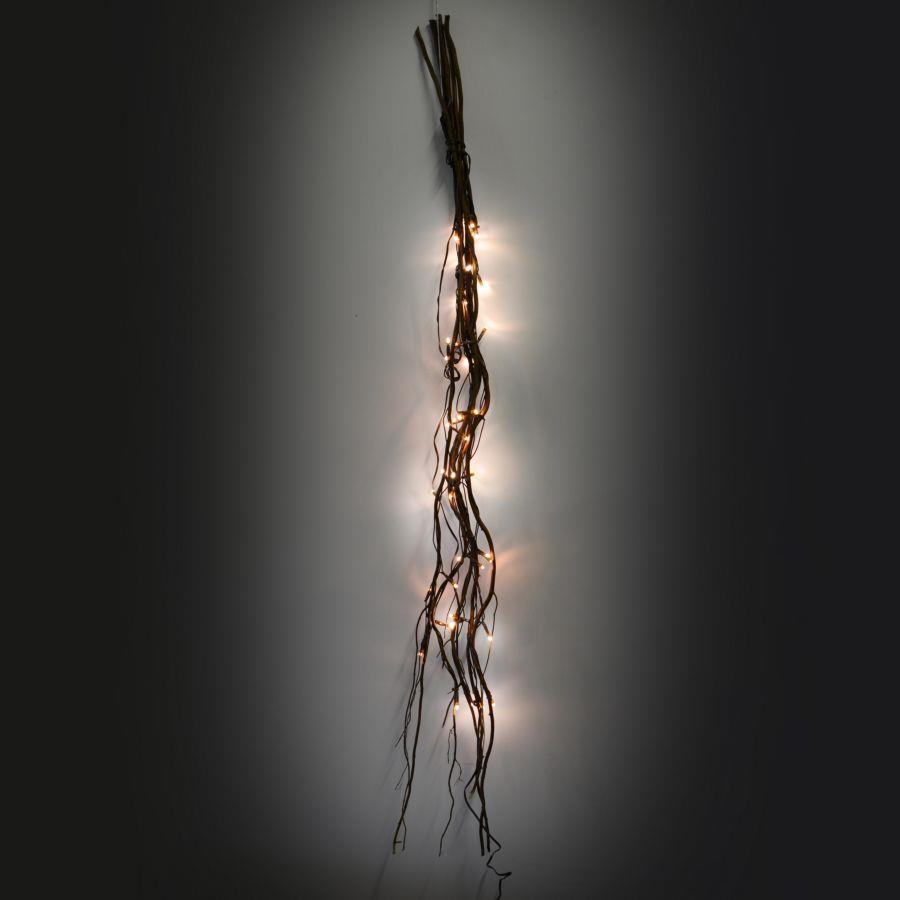 Luce rami 40 led bianco caldo vimini marrone cmø5h120 al.fissa 5xh120x3,5