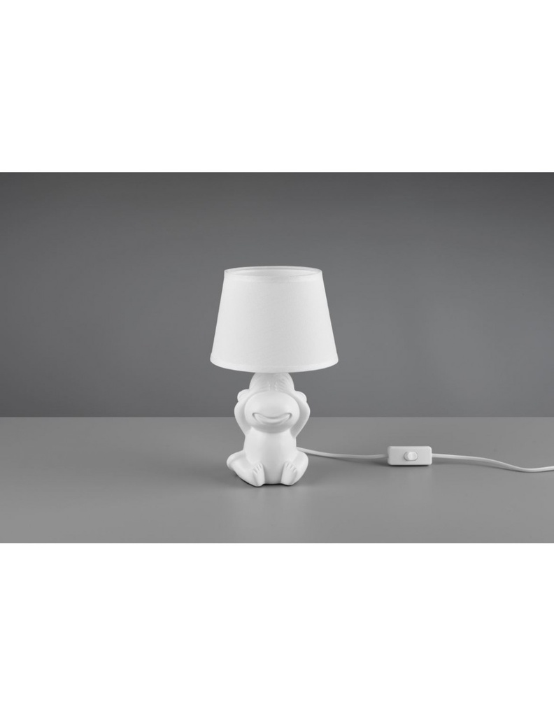 Lume Da Tavolo Abu Ceramica Scimmietta "Non Vedo" Bianco Trio Lighting