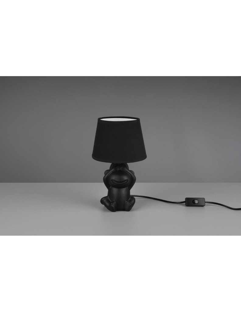 Lume Da Tavolo Abu Ceramica Scimmietta "Non Vedo" Nero Trio Lighting