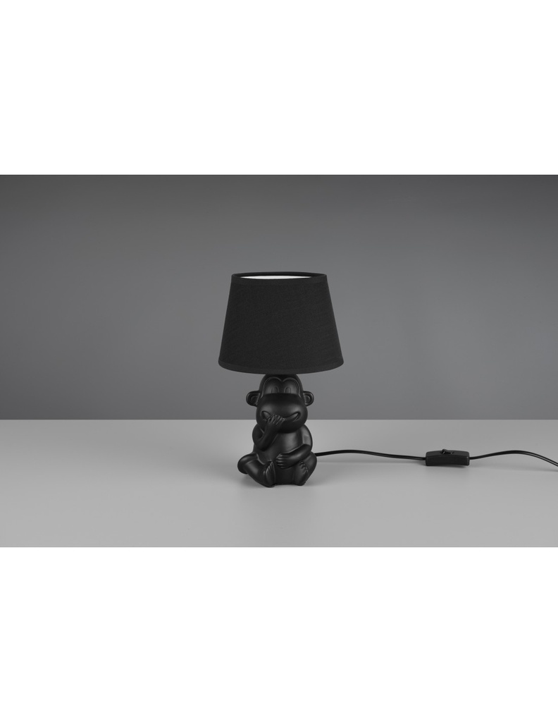 Lume Da Tavolo Chita Ceramica Scimmietta "Non Parlo" Nero Trio Lighting