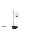 Lume Da Tavolo Nero Con Sfera Vetro Bianco Pure Trio Lighting