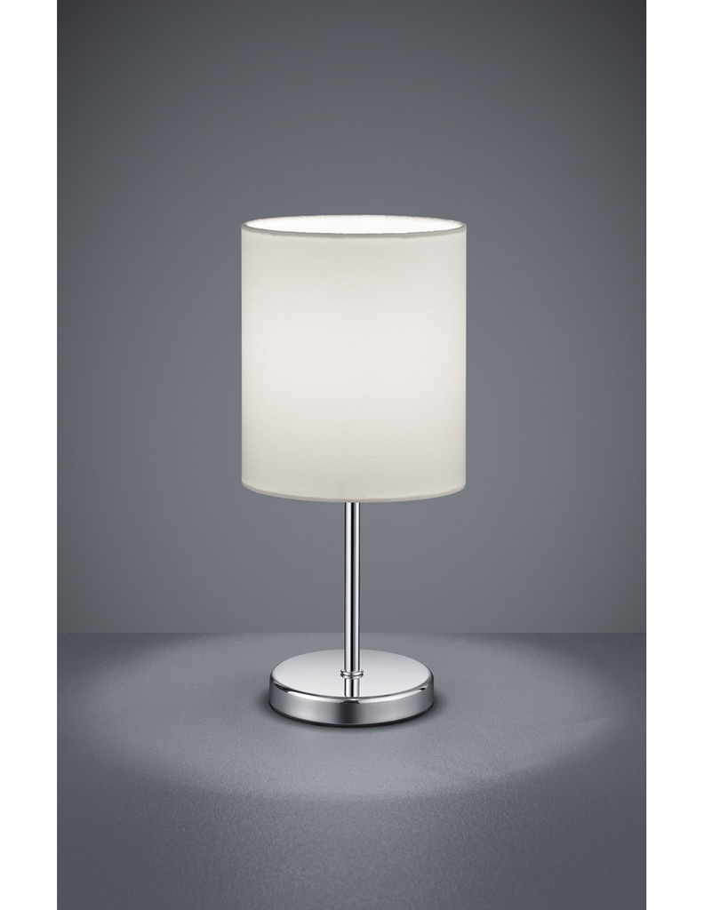 Lume Tavolo Jerry Cromo Paralume Bianco Ø13 cm Trio Lighting