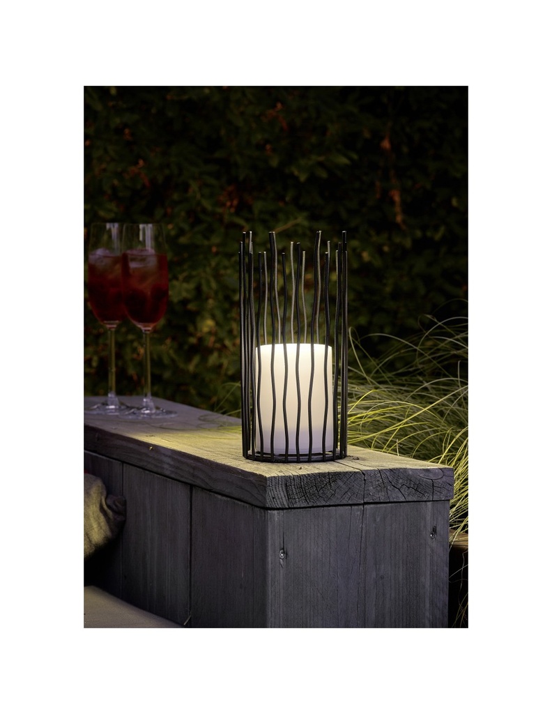 Lumetto Da Esterno Coro Led IP44 Nero Opaco Ricarica Solare Ø10 cm Trio Lighting