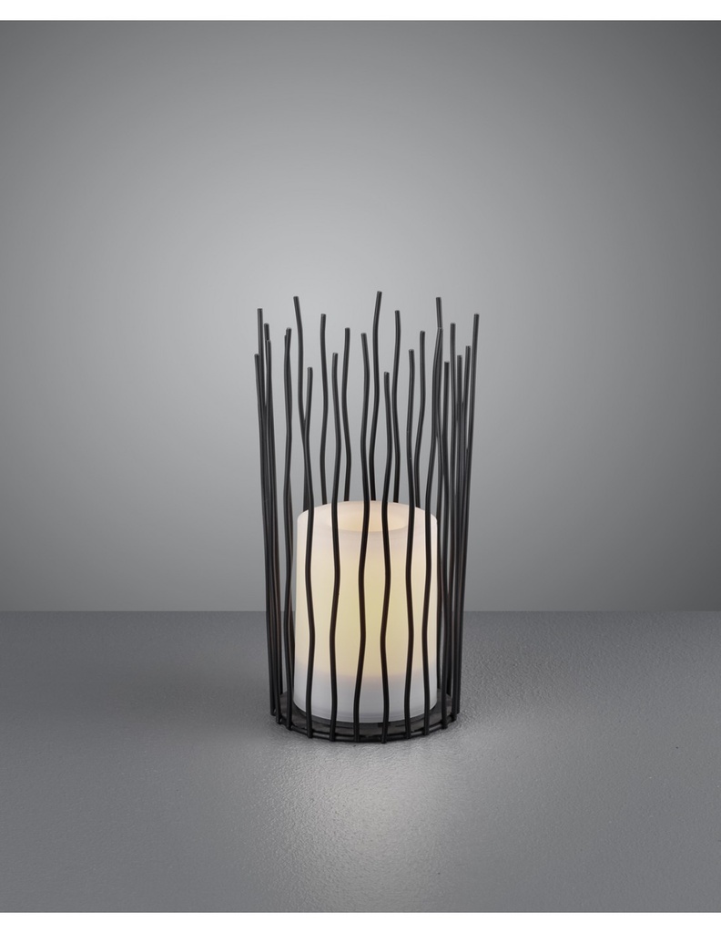 Lumetto Da Esterno Coro Led IP44 Nero Opaco Ricarica Solare Ø10 cm Trio Lighting