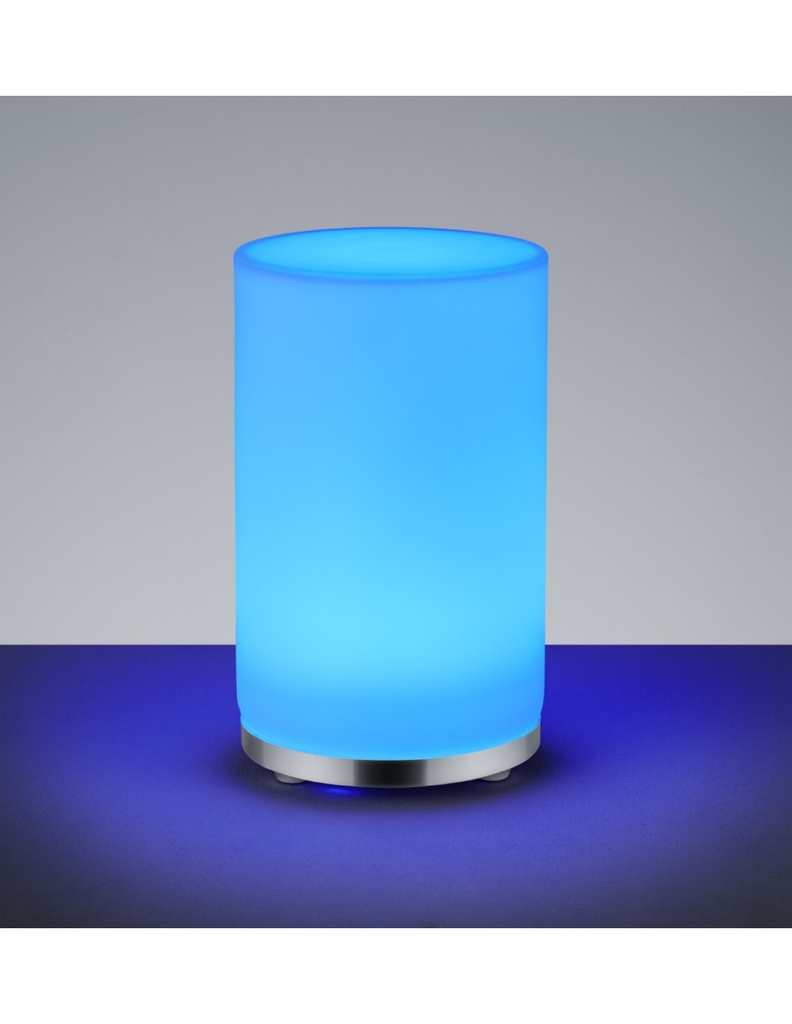 Lumetto John Cromo Vetro Bianco Led Rgbw Dimmerabile Ø12 cmTrio Lighting