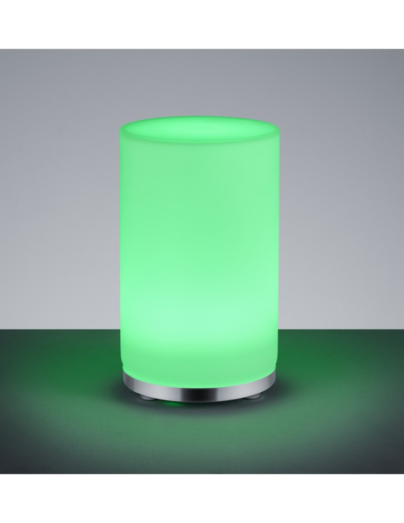 Lumetto John Cromo Vetro Bianco Led Rgbw Dimmerabile Ø12 cmTrio Lighting