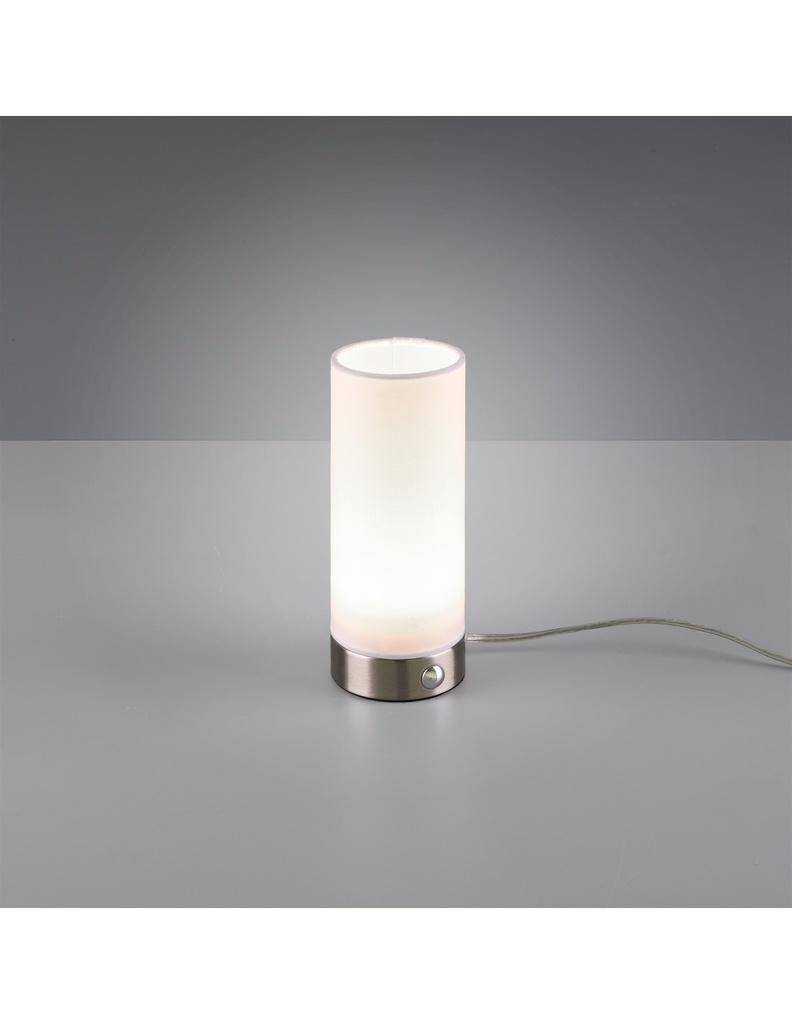 Lumetto Lampada Da Tavolo Led Touch Emir Tessuto Bianco Ø8 cm Trio Lighting