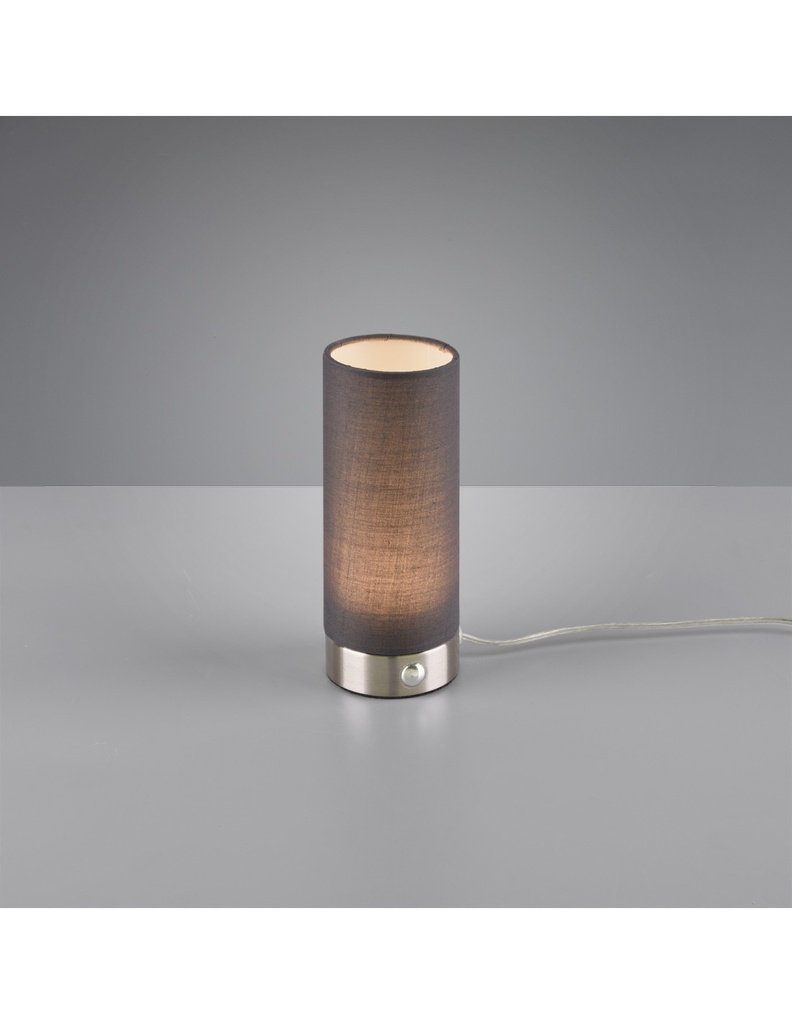 Lumetto Lampada Da Tavolo Led Touch Emir Tessuto Grigio Ø8 cm Trio Lighting