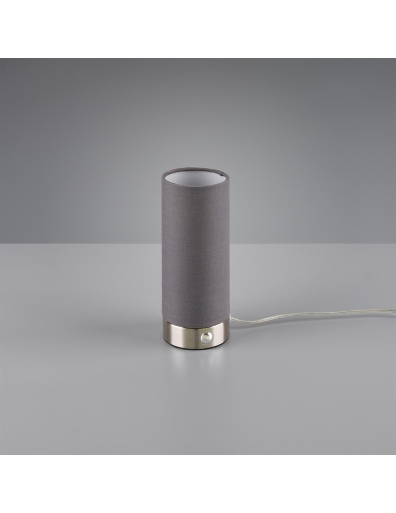 Lumetto Lampada Da Tavolo Led Touch Emir Tessuto Grigio Ø8 cm Trio Lighting