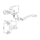 MIscelatore vasca paini esterno cromato completo di doccia e supporto a muro
